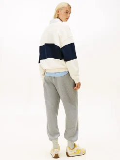 Hoody's En Sweatshirts*Tommy Hilfiger - goudkleurig relaxed rugby-sweatshirt met knopen Licht beige
