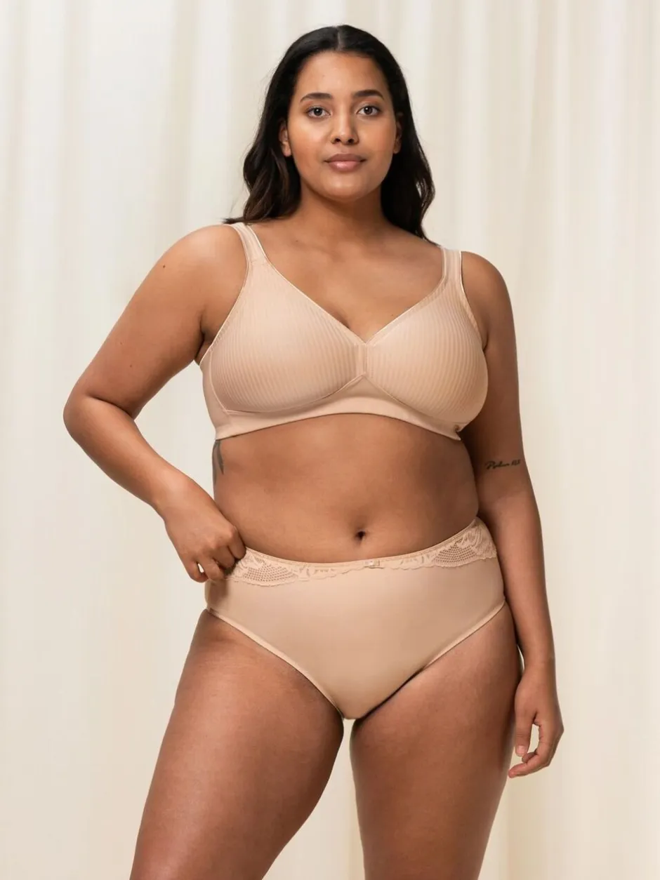 Beha's|Triumph - - Modern zachte katoenen beha zonder beugel Licht beige