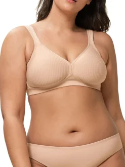 Beha's|Triumph - - Modern zachte katoenen beha zonder beugel Licht beige