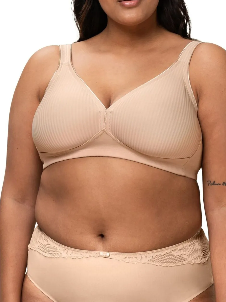 Beha's|Triumph - - Modern zachte katoenen beha zonder beugel Licht beige