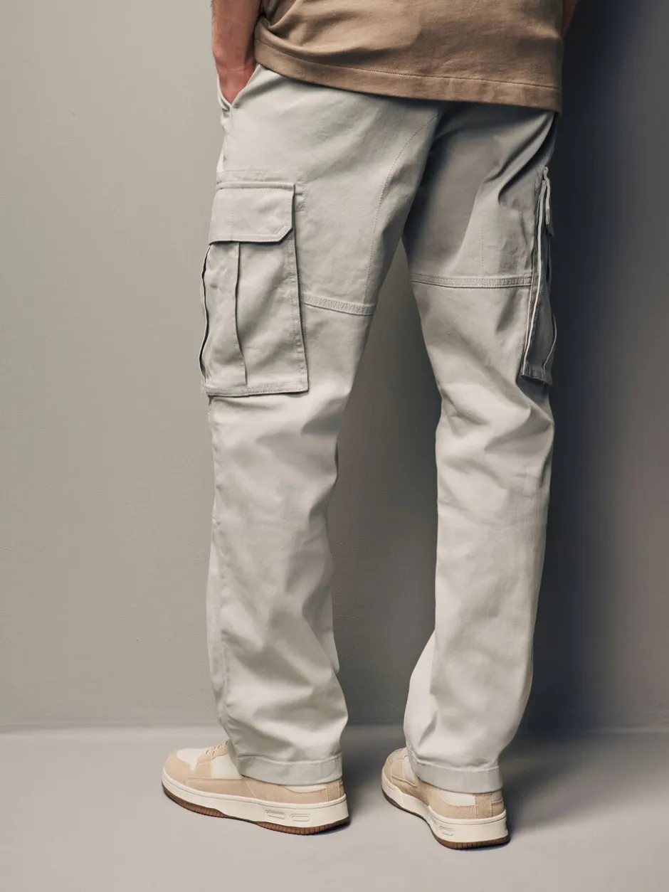 Broeken En Chino's*Next Licht pastelgeel - Straight fit - Katoenen cargostretchbroek