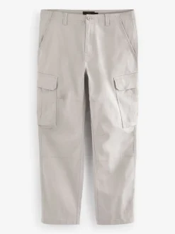 Broeken En Chino's*Next Licht pastelgeel - Straight fit - Katoenen cargostretchbroek
