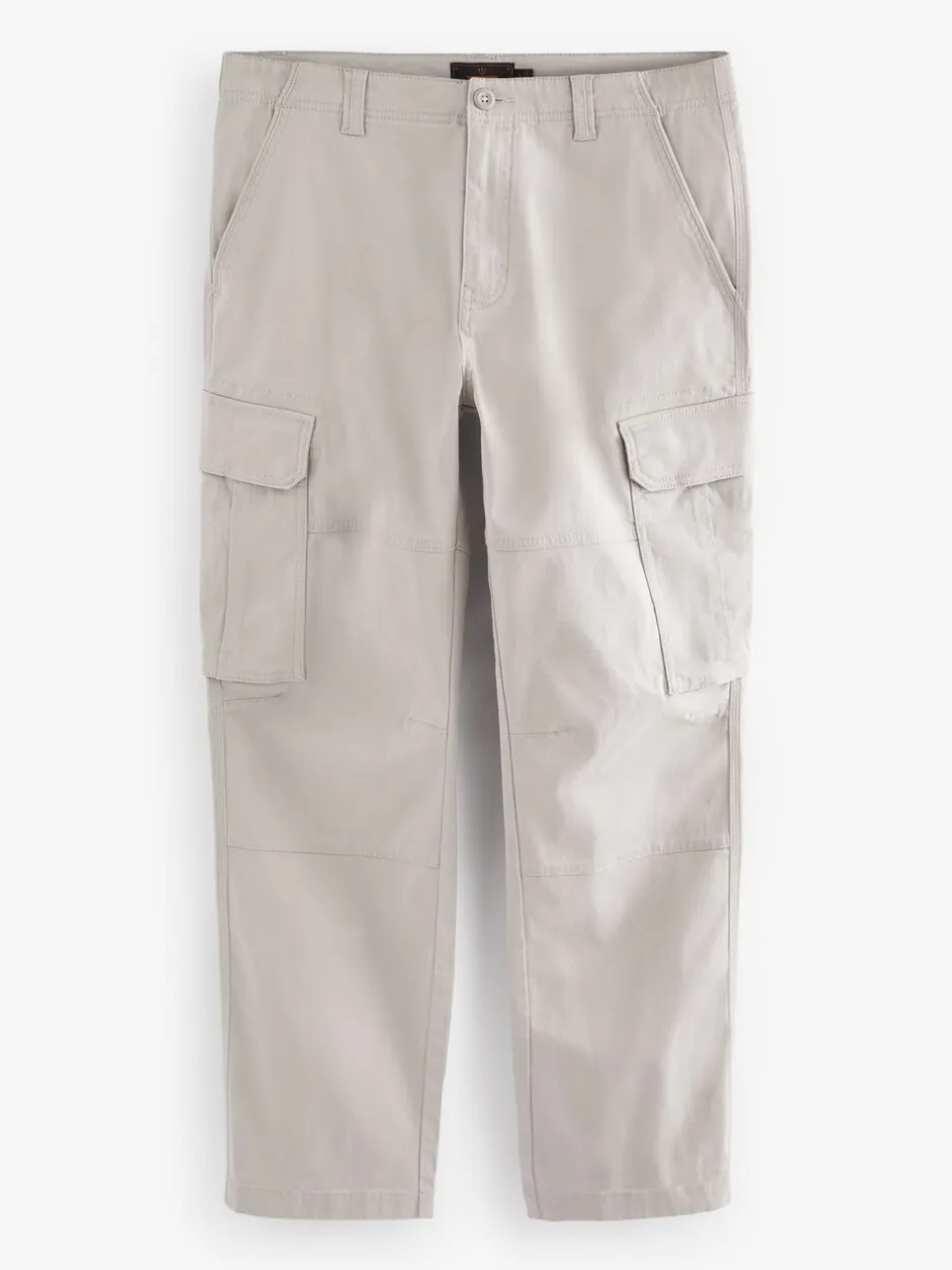 Broeken En Chino's*Next Licht pastelgeel - Straight fit - Katoenen cargostretchbroek