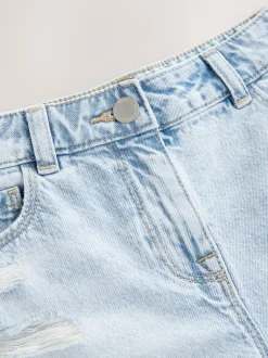 Shorts En Rokken|Next - 100% katoenen shorts met gerafelde rand (3-16jr) Lichtblauw