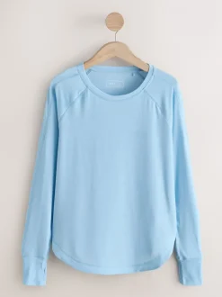 Sportkleding|Next - Active Crew Neck Long Sleeve T-Shirt Lichtblauw