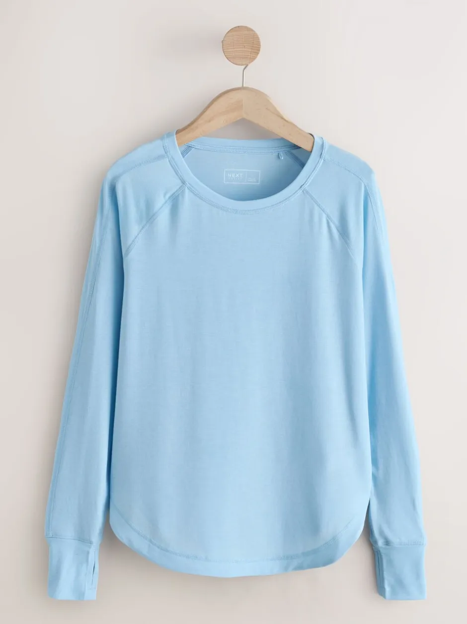 Sportkleding|Next - Active Crew Neck Long Sleeve T-Shirt Lichtblauw