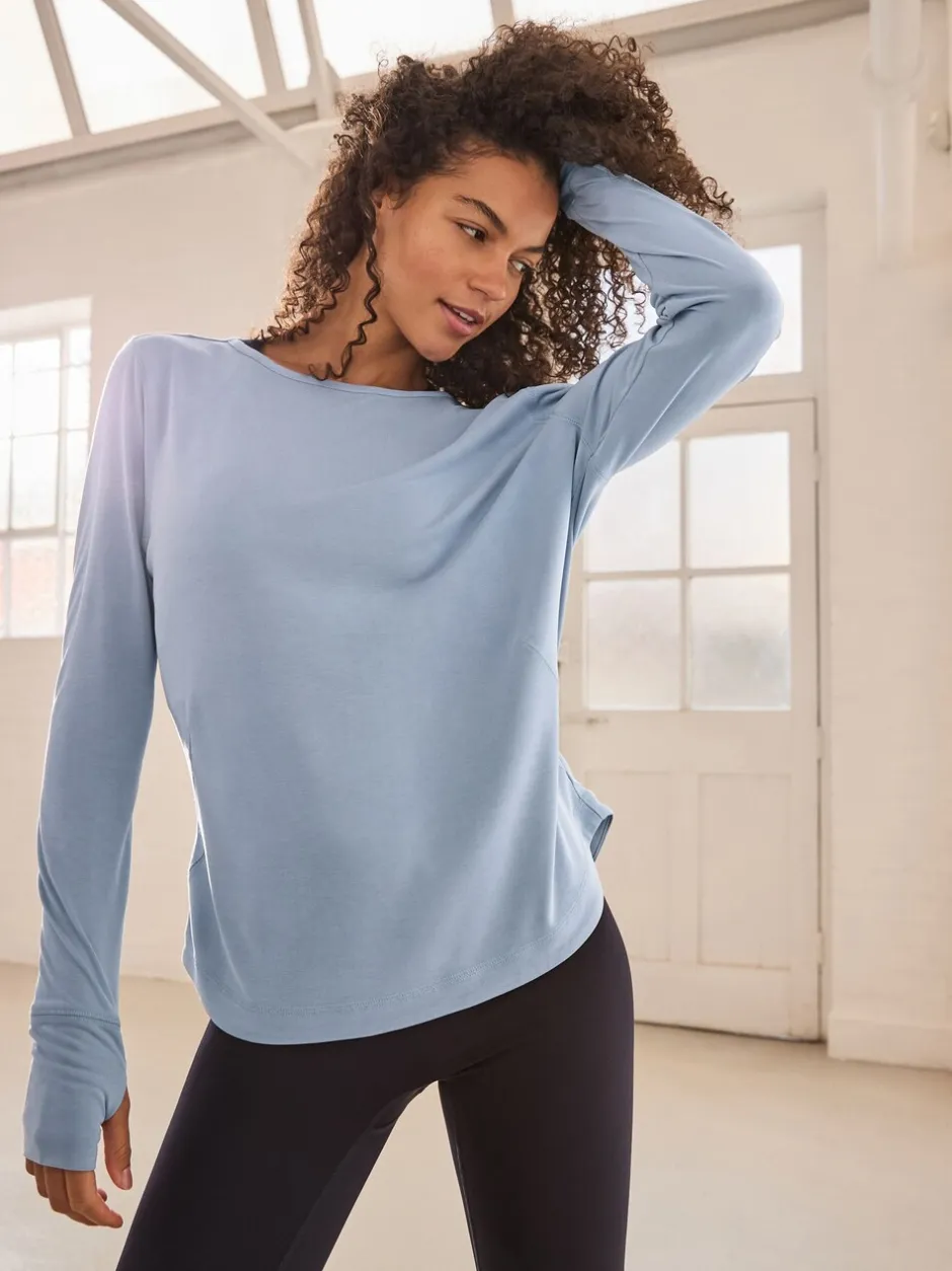 Sportkleding|Next - Active Open Back Soft Touch Top Lichtblauw