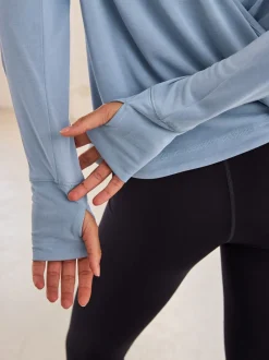 Sportkleding|Next - Active Open Back Soft Touch Top Lichtblauw