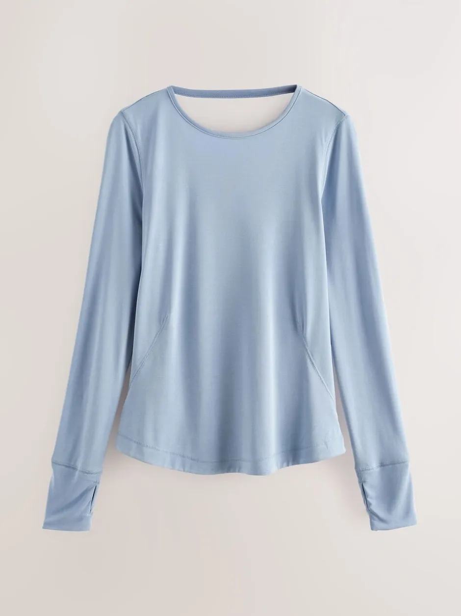Sportkleding|Next - Active Open Back Soft Touch Top Lichtblauw