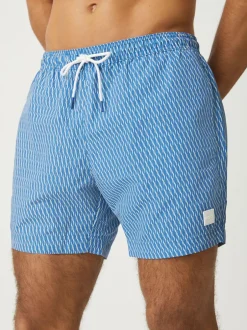 Badkleding*BOSS - Vibe Printed Swim T-shirt Lichtblauw