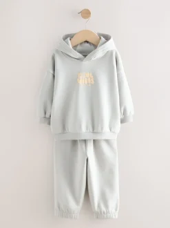 Sets En Combisets|Truien En Breisels*Next - Cool Vibes Printed Hoodie and Joggers Set (3mths-7yrs) Lichtblauw