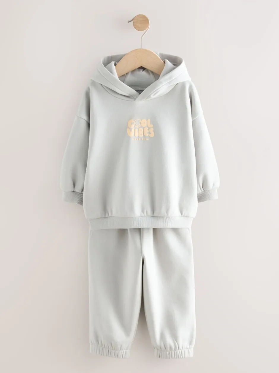 Sets En Combisets|Truien En Breisels*Next - Cool Vibes Printed Hoodie and Joggers Set (3mths-7yrs) Lichtblauw