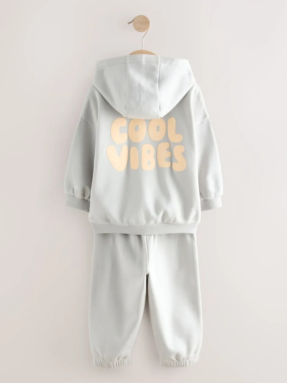 Sets En Combisets|Truien En Breisels*Next - Cool Vibes Printed Hoodie and Joggers Set (3mths-7yrs) Lichtblauw