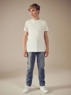 Jeans|Next - Jeans met stretch en elastische taille (3-16 jr) Lichtblauw