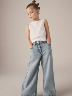 Jeans*Next Lichtblauw - Jeans met wijde pijpen (3-16 jr)