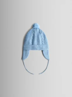Mutsen, Handschoenen En Sjaals|Jojo Maman Bébé Lichtblauw - Cosy Pom Pom Rib Hat