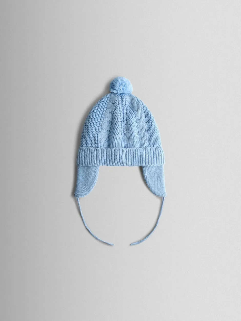 Mutsen, Handschoenen En Sjaals|Jojo Maman Bébé Lichtblauw - Cosy Pom Pom Rib Hat
