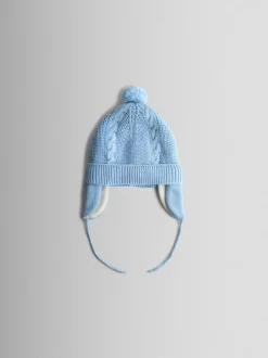 Mutsen, Handschoenen En Sjaals|Jojo Maman Bébé Lichtblauw - Cosy Pom Pom Rib Hat