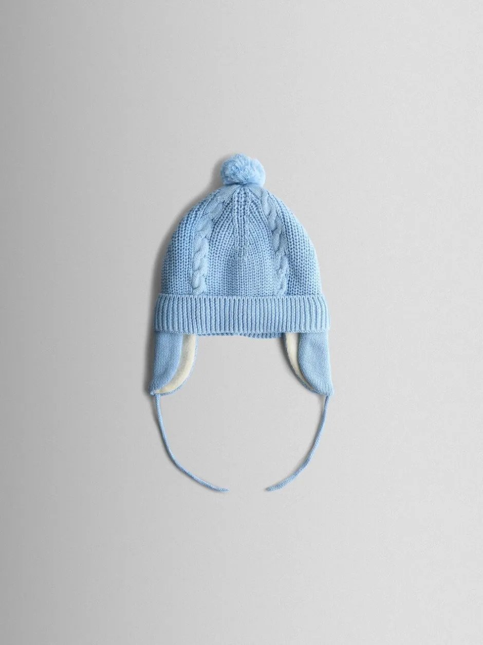 Mutsen, Handschoenen En Sjaals|Jojo Maman Bébé Lichtblauw - Cosy Pom Pom Rib Hat