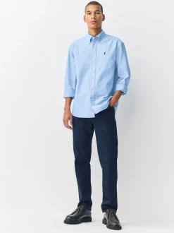 Formele Overhemden|Shirts|Next Lichtblauw - Normale Pasvorm - Oxford-hemd met lange mouwen