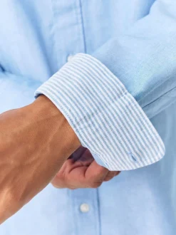 Formele Overhemden|Shirts|Next Lichtblauw - Normale Pasvorm - Oxford-hemd met lange mouwen