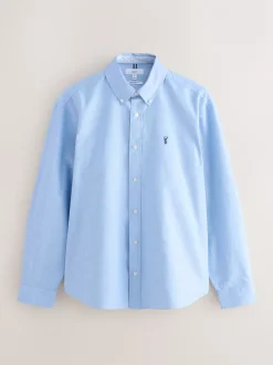 Formele Overhemden|Shirts|Next Lichtblauw - Normale Pasvorm - Oxford-hemd met lange mouwen