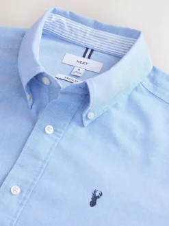 Formele Overhemden|Shirts|Next Lichtblauw - Normale Pasvorm - Oxford-hemd met lange mouwen