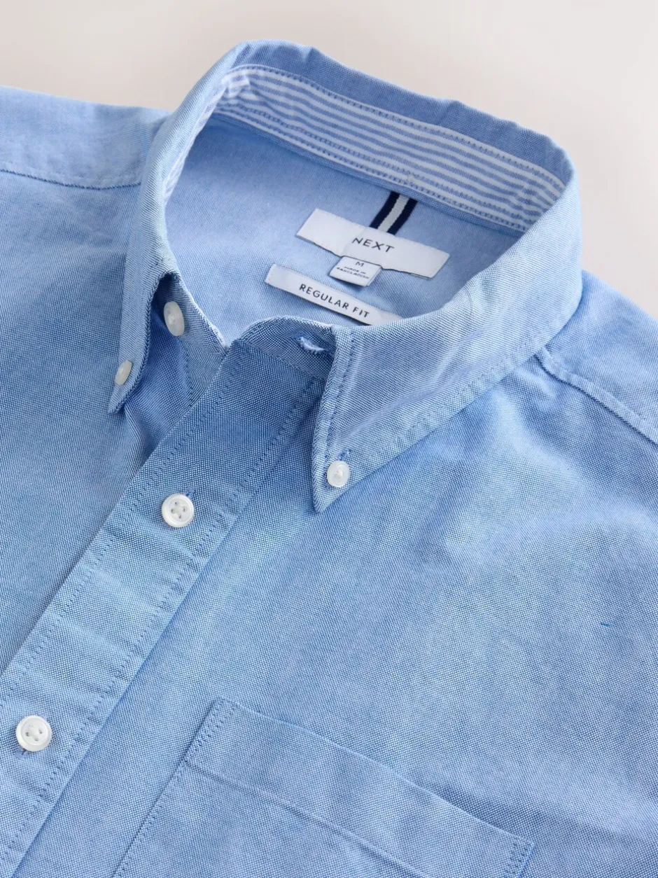 Shirts*Next Lichtblauw - Oxford-overhemd met korte mouwen