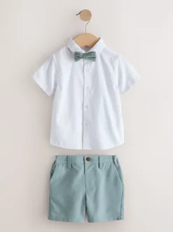 Kostuums En Herenvesten|Next Lichtblauw - Set met gilet, overhemd, korte broek & stropdas (3mnd-9jr)
