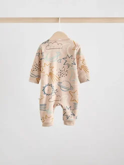 Multipacks|Babypakjes En Babypyjama's*Next - Set van 3 baby pyjama's zonder voetjes met tweewegrits van katoen (0mnd-3jr) Lichtblauw