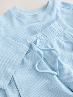 Shorts*Next - Set van T-shirt met textuur en korte mouwen en shorts (3 - 16 jr) Lichtblauw