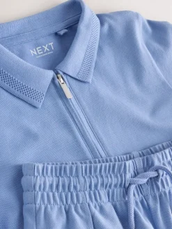 Shorts|Next - Short Sleeve Polo Shirt and Shorts Set (3-16yrs) Lichtblauw