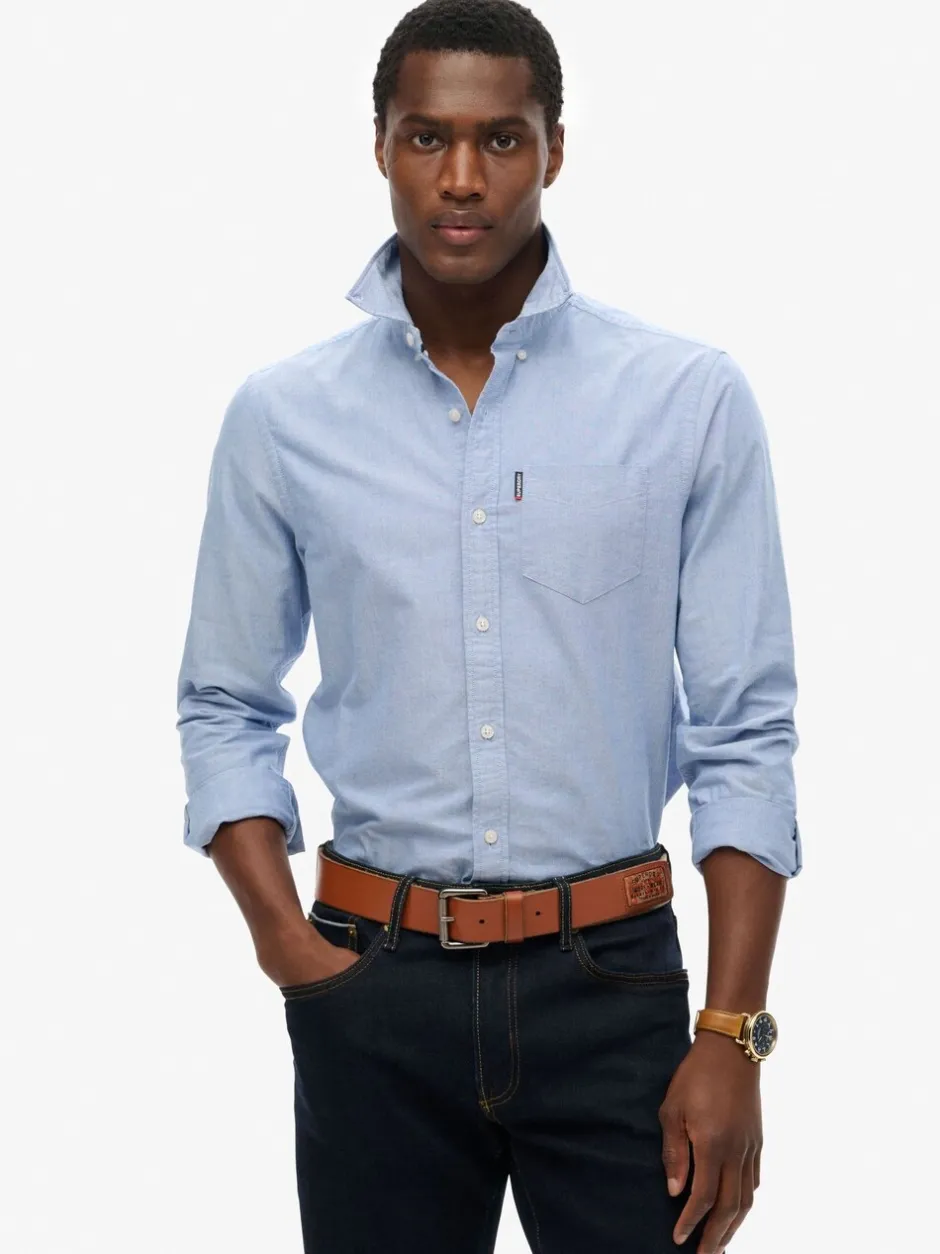 Shirts*Superdry - Essentials Oxford Shirt Lichtblauw