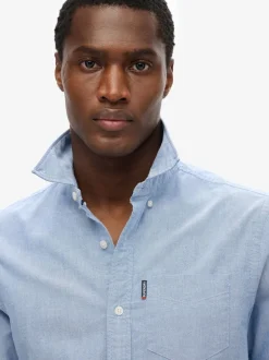 Shirts*Superdry - Essentials Oxford Shirt Lichtblauw