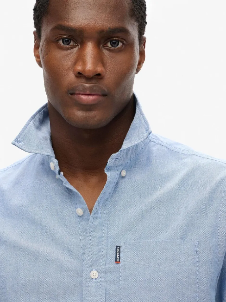 Shirts*Superdry - Essentials Oxford Shirt Lichtblauw