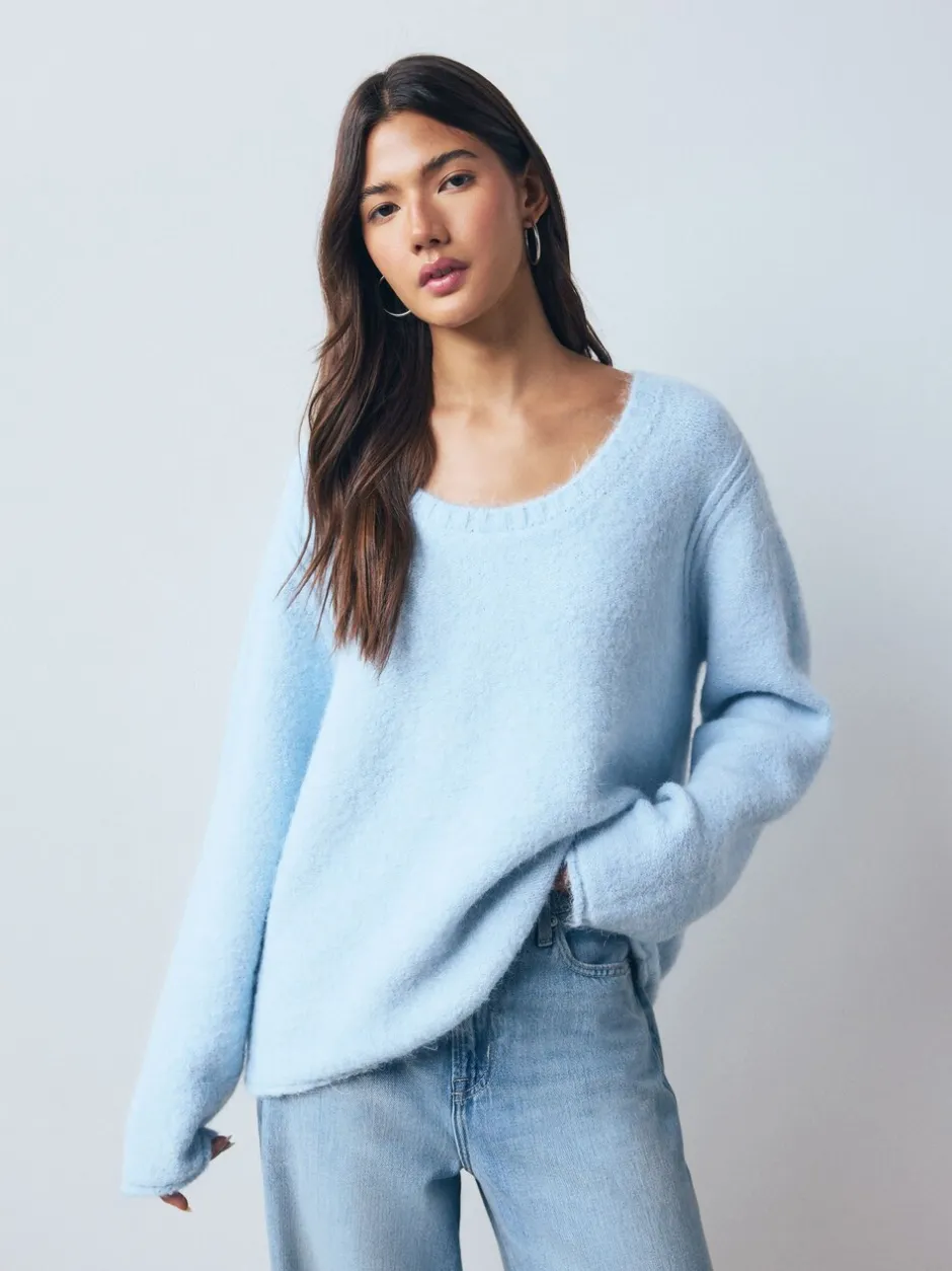 Gebreide Kleding|Next - Trui met ronde hals en wol Lichtblauw