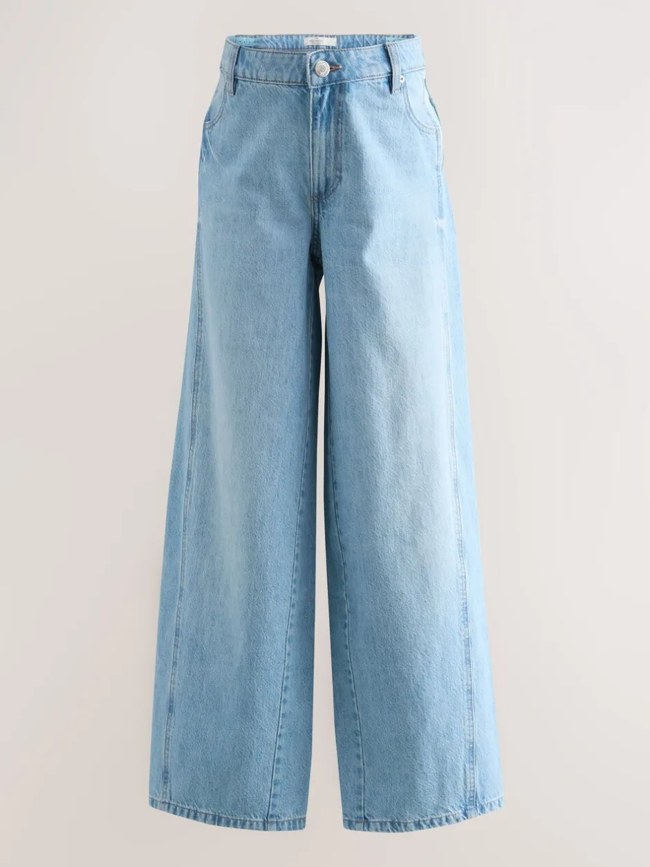 Jeans|Moederschap*Next - Zwangerschapsjeans met wijde pijpen van 100% katoen Lichtblauw