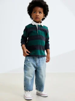 Jeans En Joggingbroeken|Jeans|Next - Jeans met wijde pijpen (3 mnd-7 jr) Lichtblauw denim met slijtageplekken