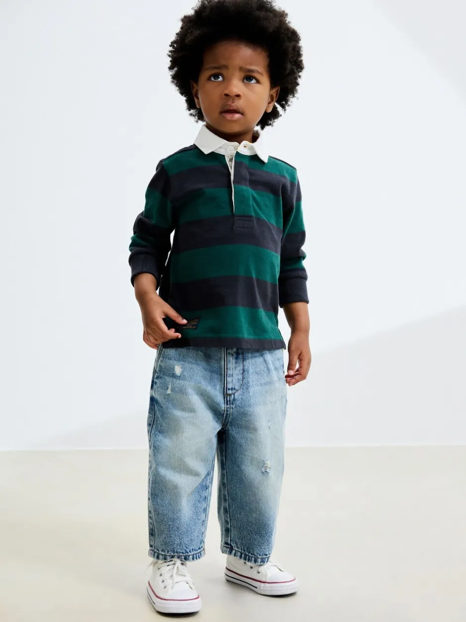 Jeans En Joggingbroeken|Jeans|Next - Jeans met wijde pijpen (3 mnd-7 jr) Lichtblauw denim met slijtageplekken