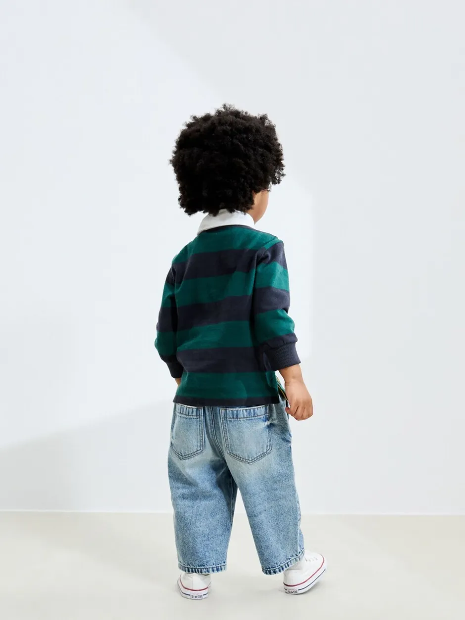 Jeans En Joggingbroeken|Jeans|Next - Jeans met wijde pijpen (3 mnd-7 jr) Lichtblauw denim met slijtageplekken