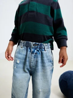 Jeans En Joggingbroeken|Jeans|Next - Jeans met wijde pijpen (3 mnd-7 jr) Lichtblauw denim met slijtageplekken