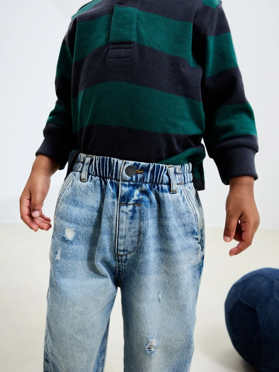 Jeans En Joggingbroeken|Jeans|Next - Jeans met wijde pijpen (3 mnd-7 jr) Lichtblauw denim met slijtageplekken