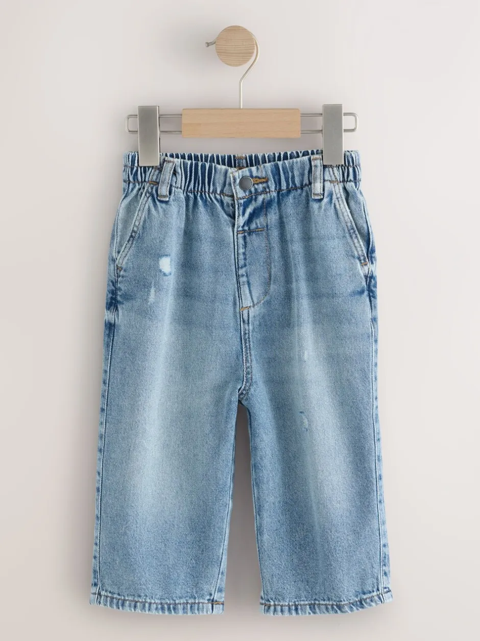 Jeans En Joggingbroeken|Jeans|Next - Jeans met wijde pijpen (3 mnd-7 jr) Lichtblauw denim met slijtageplekken