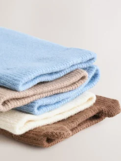Sokken*Next Lichtblauw met beer - Set van 5 Cosy Terry sokken met hoog katoengehalte