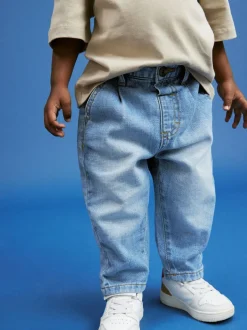 Jeans En Joggingbroeken|Jeans|Next Lichtblauwe denim - Jeans met geplooide voorkant (3mnd-7jr)