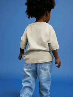 Jeans En Joggingbroeken|Jeans|Next Lichtblauwe denim - Jeans met geplooide voorkant (3mnd-7jr)