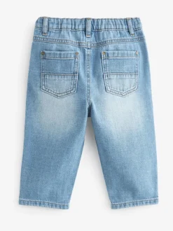 Jeans En Joggingbroeken|Jeans|Next Lichtblauwe denim - Jeans met geplooide voorkant (3mnd-7jr)