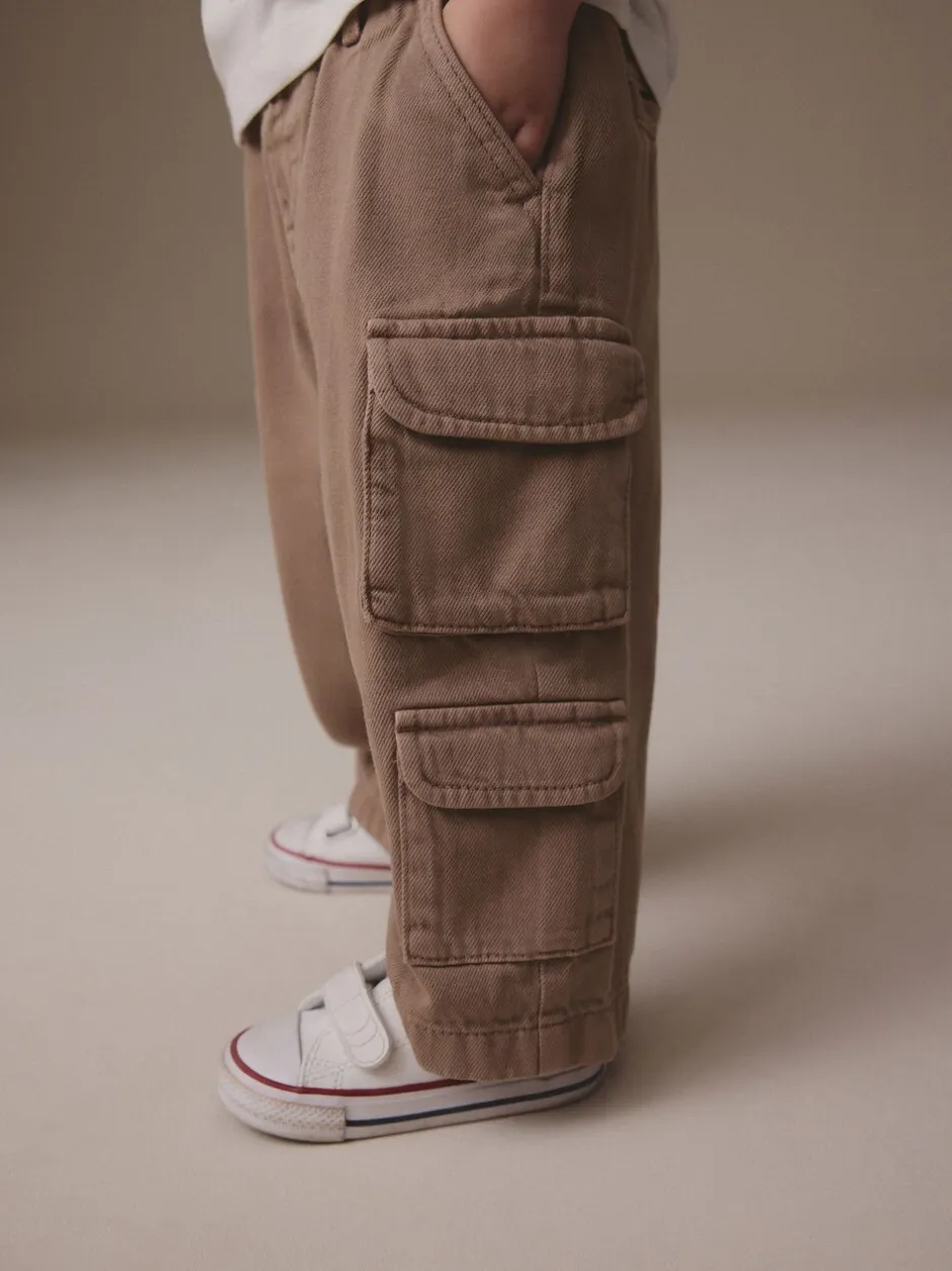 Jeans En Joggingbroeken|Jeans|Next - 100% katoenen Cargobroeken Jeans (3mnd-7jr) Lichtbruin