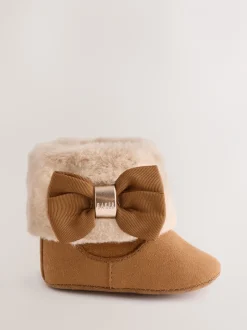 Boots|Baker by Ted Baker - gewatteerde laarsjes met imitatiebont voor babymeisjes Lichtbruin