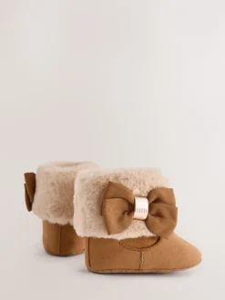 Boots|Baker by Ted Baker - gewatteerde laarsjes met imitatiebont voor babymeisjes Lichtbruin